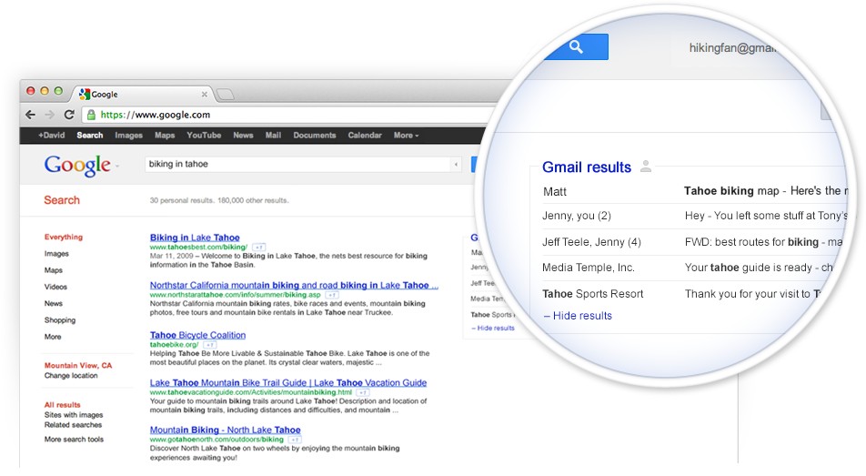 Προσθήκη του Gmail στα αποτελέσματα αναζήτησης της Google