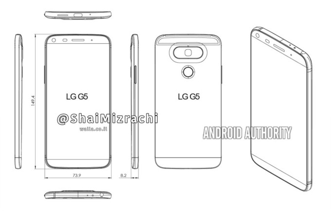 Διάγραμμα φανερώνει σχεδιαστικά στοιχεία του LG G5