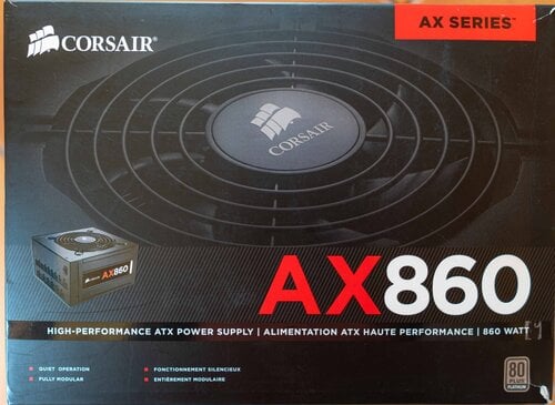 Corsair AX860 80+ Platinum 860w Low Noise Fully Modular Power Supply