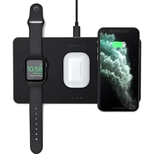 Satechi Trio Wireless Charger With Magnetic Pad - Ασύρματη Βάση Φόρτισης Qi / MagSafe για Smartphone
