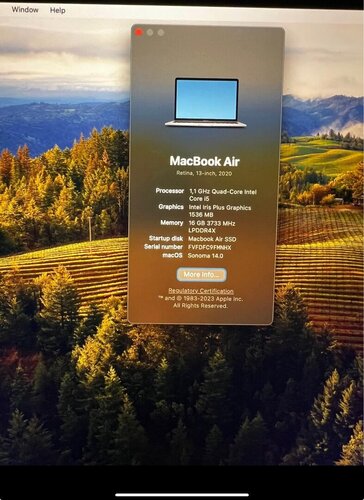 MacBook Air 13” Retina 16GB RAM 256GB