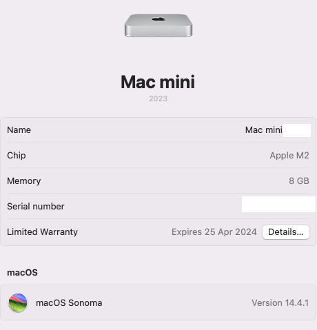 Mac Mini 2023 (M2 8/512)