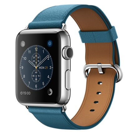 Περισσότερες πληροφορίες για "Apple Watch 42mm Stainless Steel Case with Marine Blue Classic Buckle"