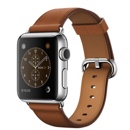 Περισσότερες πληροφορίες για "Apple Watch 38mm Stainless Steel Case with Saddle Brown Classic Buckle"