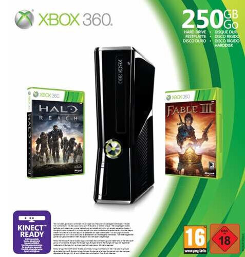 Περισσότερες πληροφορίες για "Microsoft 250GB Xbox 360 Slim + Halo: Reach Fable 3"