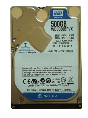 Περισσότερες πληροφορίες για "Western Digital WD5000BPVX"