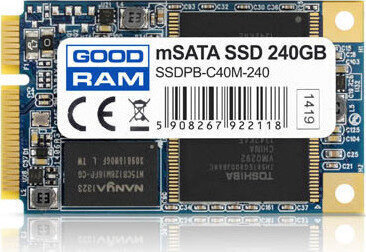 Περισσότερες πληροφορίες για "Goodram C40M (240 GB/SATA)"