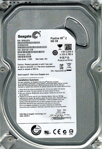 Περισσότερες πληροφορίες για "Seagate Pipeline HD 500GB SATAIII"