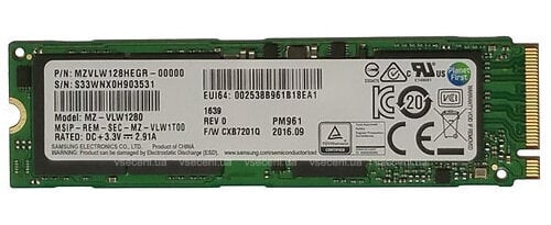 Περισσότερες πληροφορίες για "Samsung PM961 (128 GB/PCI Express 3.0)"