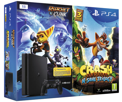 Περισσότερες πληροφορίες για "Sony PS4 1TB + Ratchet & Clank Crash Bandicoot: N’Sane Trilogy"