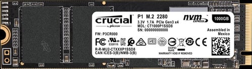 Περισσότερες πληροφορίες για "Crucial P1 (1 TB/PCI Express 3.0)"