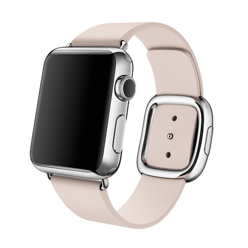 Περισσότερες πληροφορίες για "Apple Watch 38mm Stainless Steel Case with Soft Pink Modern Buckle"