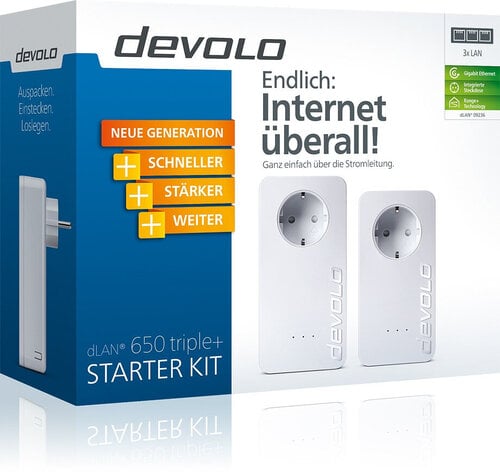 Περισσότερες πληροφορίες για "Devolo dLAN 650 triple+ Starter Kit"