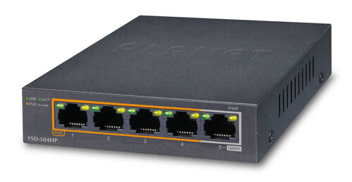 Περισσότερες πληροφορίες για "PLANET Fast Ethernet Switch FSD-504HP"