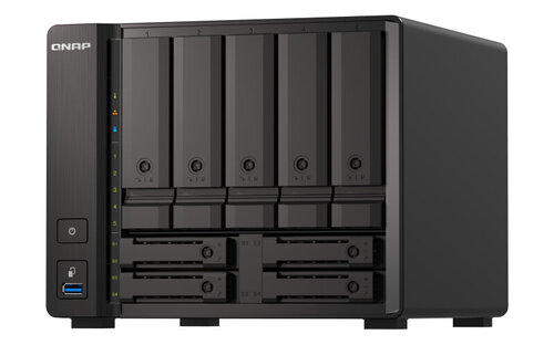 Περισσότερες πληροφορίες για "Synology QNAP TS-h973AX-32G 10TB (Seagate Ironwolf) 9-bay NAS; AMD Ryzen V1500B 4C 8T 2.2GHz; 32GB DDR4 SODIMM; 5 x 2.5/3.5 SATA 6Gbps + 2 2.5 U.2 NVMe PCIe Gen3 x4 / drive bays. 2.5GbE; 1 10GBASE-T Multi-"