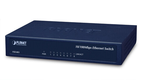 Περισσότερες πληροφορίες για "PLANET 8-Port 10/100Mbps Fast Ethernet Switch Metal"