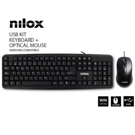 Περισσότερες πληροφορίες για "Nilox KIT TECLADO RATON ESP (Μαύρο/USB)"