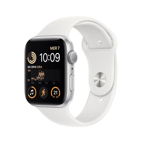 Περισσότερες πληροφορίες για "Apple Watch 194253158776 SE GPS 44mm Silver Aluminium Case with White Sport Band - Regular (44mm/Ασημί)"