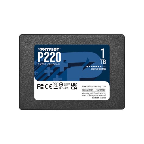 Περισσότερες πληροφορίες για "Patriot Memory P220 1TB (1 TB/SATA III)"