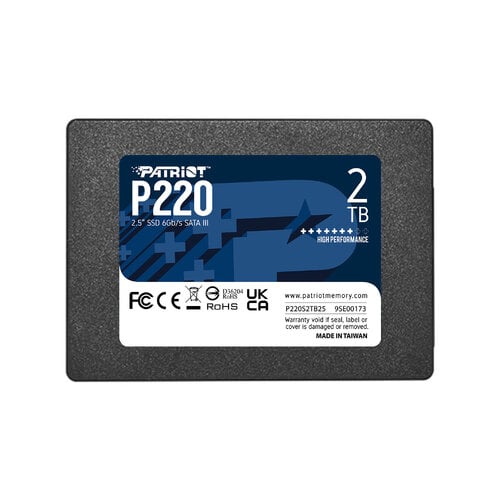 Περισσότερες πληροφορίες για "Patriot Memory P220 2TB (2 TB/SATA III)"