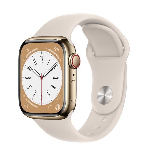 Περισσότερες πληροφορίες για "Apple Watch Series 8 (41mm/LTE/Χρυσός (Χρυσό)/Ανοξείδωτο ατσάλι)"