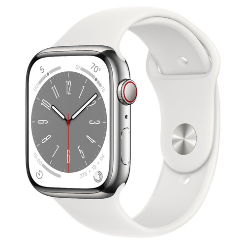 Περισσότερες πληροφορίες για "Apple Watch Series 8 (45mm/LTE/Ασημί/Ανοξείδωτο ατσάλι)"