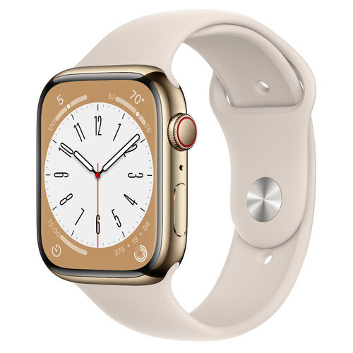 Περισσότερες πληροφορίες για "Apple Watch Series 8 (45mm/LTE/Χρυσός (Χρυσό)/Ανοξείδωτο ατσάλι)"