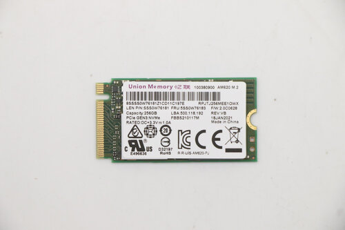 Περισσότερες πληροφορίες για "Lenovo 5SS0W76183 (256 GB/PCI Express 3.0)"