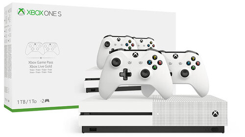 Περισσότερες πληροφορίες για "Microsoft Xbox One S + 2 Wireless Controller"