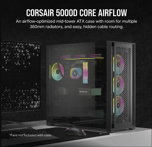 Περισσότερες πληροφορίες για "Corsair Case 5000D Airflow Core TempGlass Black (Μαύρο)"