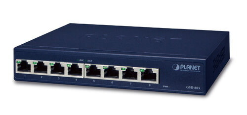 Περισσότερες πληροφορίες για "PLANET 8-Port 1000Base-T Desktop Gigabit Ethernet Switch - Kupferdraht"