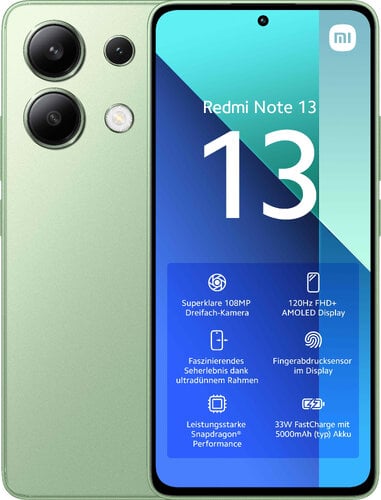 Περισσότερες πληροφορίες για "Xiaomi Redmi Note 13 (Πράσινο/128 GB)"