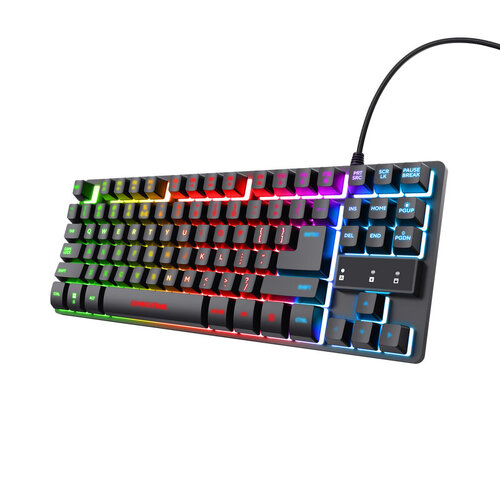 Περισσότερες πληροφορίες για "Trust THADO TKL ILLUMINATED GAMING KEYBOARD GXT833 (Μαύρο/USB/RGB LED)"