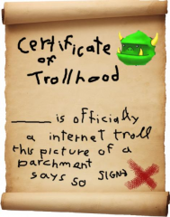 troll certificate