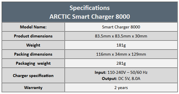 Arctic smart charger 8000