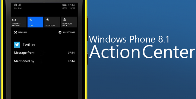 Υποστήριξη έως και 20 ειδοποιήσεων ανά εφαρμογή στο Action Center των Windows Phone 8.1