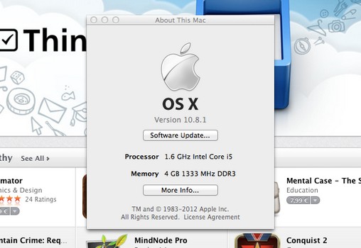 Η Apple κυκλοφορεί το OS X 10.8.1 με διάφορες διορθώσεις
