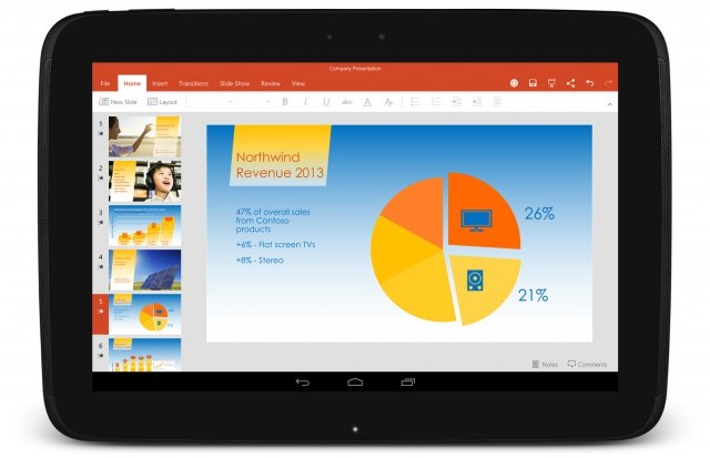 Σε περισσότερα android tablets, διάφορες προεγκατεστημένες εφαρμογές της Microsoft