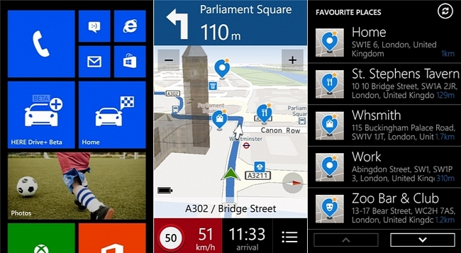 Η Nokia διαθέτει την εφαρμογή πλοήγησης Here Drive+ σε όλα τα WP8 smartphones