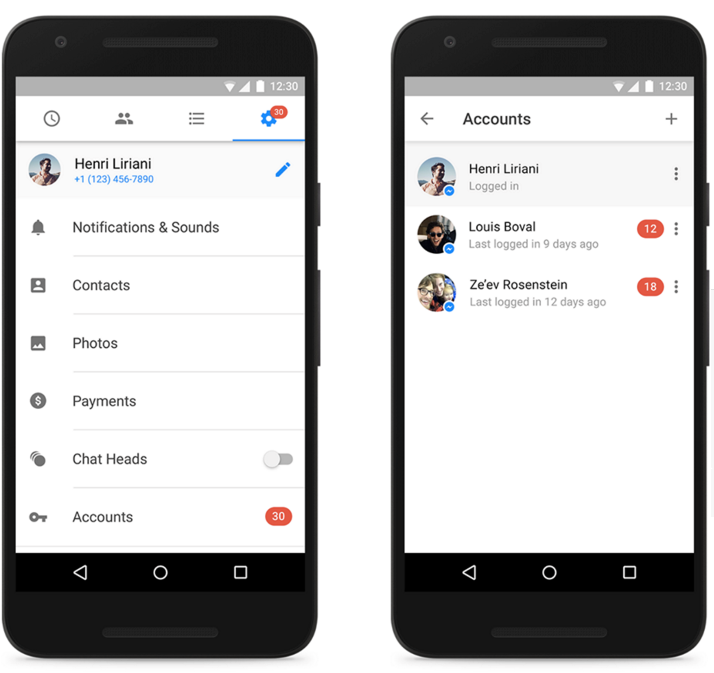 Facebook: Υποστήριξη πολλαπλών λογαριασμών στο Messenger για Android