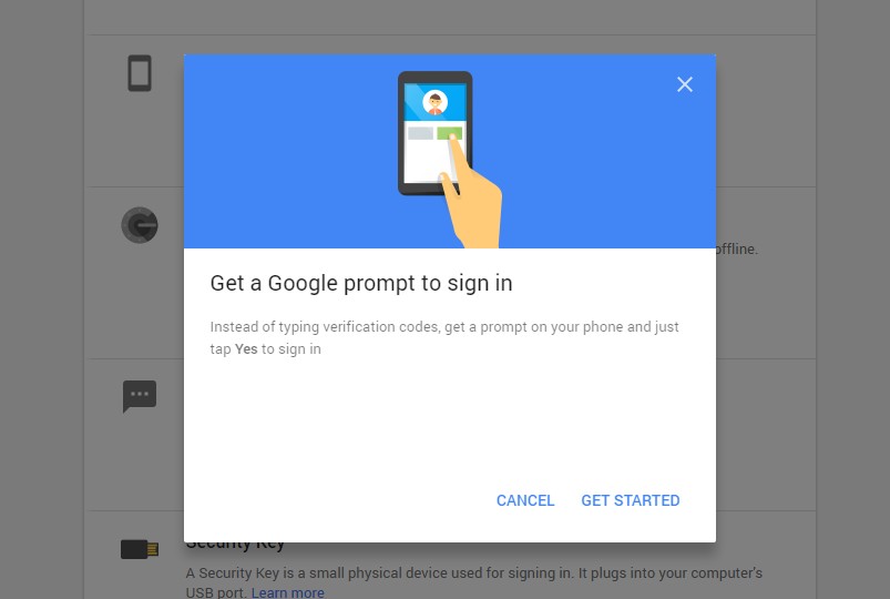 Πιο εύκολο κάνει τον έλεγχο ταυτότητας δύο παραγόντων η Google με το Prompt