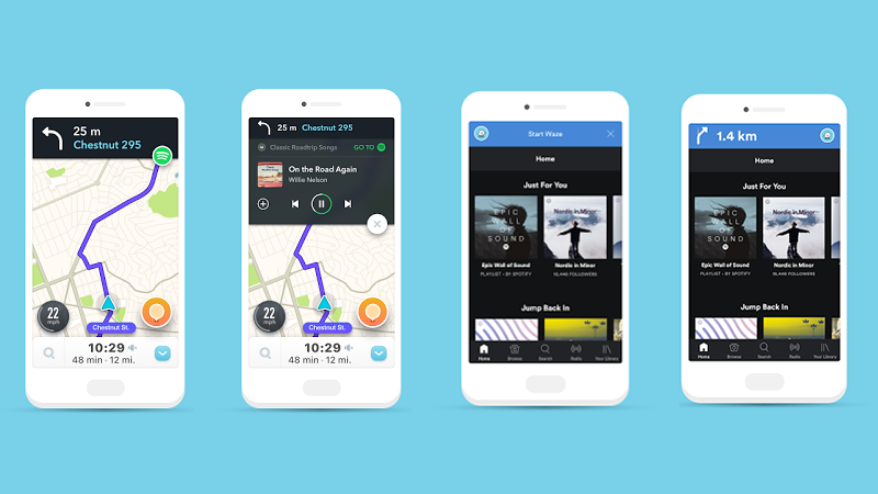 Waze και Spotify μοιράζονται χαρακτηριστικά στις εφαρμογές τους