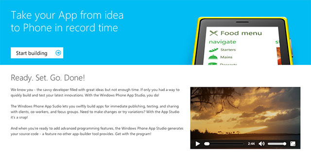 Windows Phone App Studio για πολύ εύκολη δημιουργία Windows Phone εφαρμογών