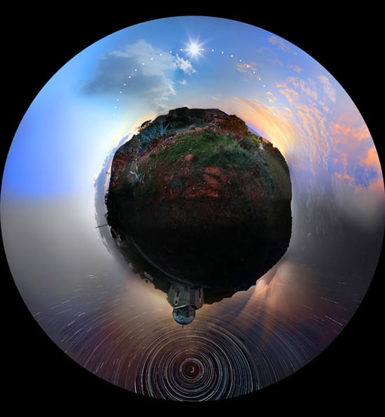 Εντυπωσιακή φωτογραφία 360 μοιρών στο Σούνιο από την αυγή ως το ηλιοβασίλεμα