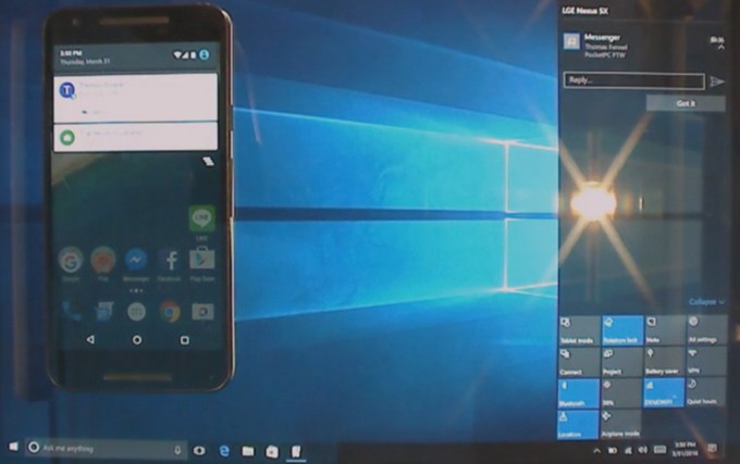 Windows 10: Σύντομα η εμφάνιση των ειδοποιήσεων ενός Android smartphone, στο PC σας