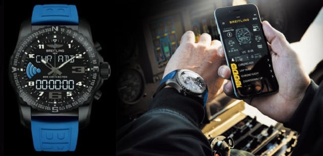 Breitling B55 Connected. Smart, ναι. Χρονογράφος, ναι. Smartwatch, όχι.