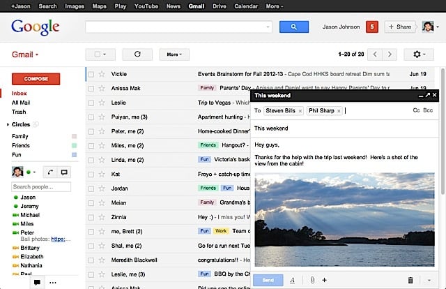 Ανασχεδιασμένη σύνταξη νέου email στο Gmail