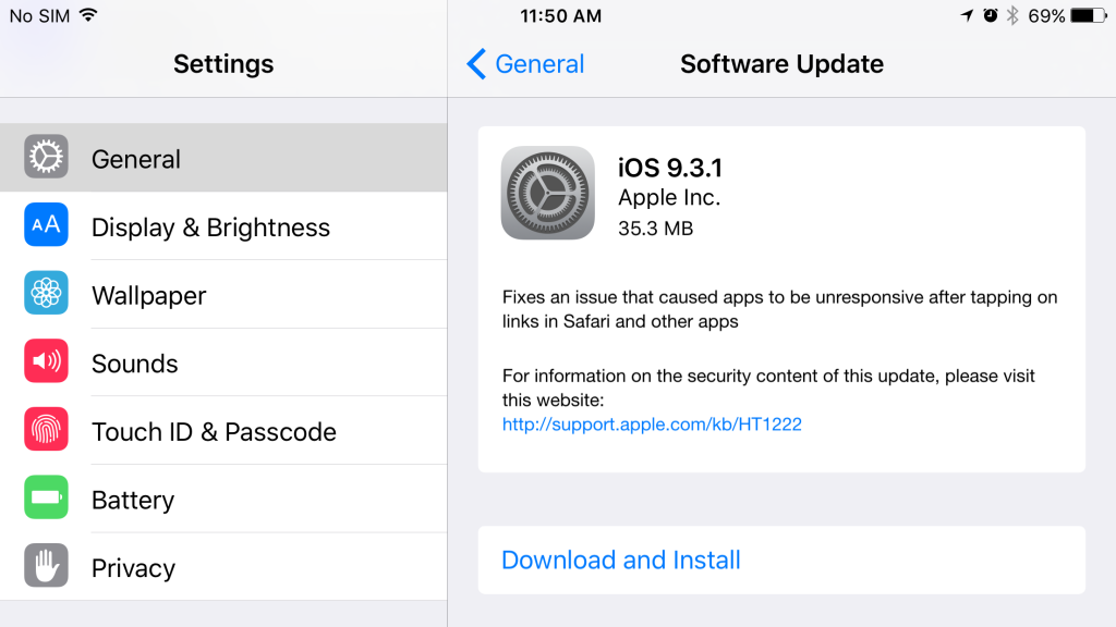 Η Apple διέθεσε τη νέα έκδοση iOS 9.3.1 για να αντιμετωπίσει το bug με τα links