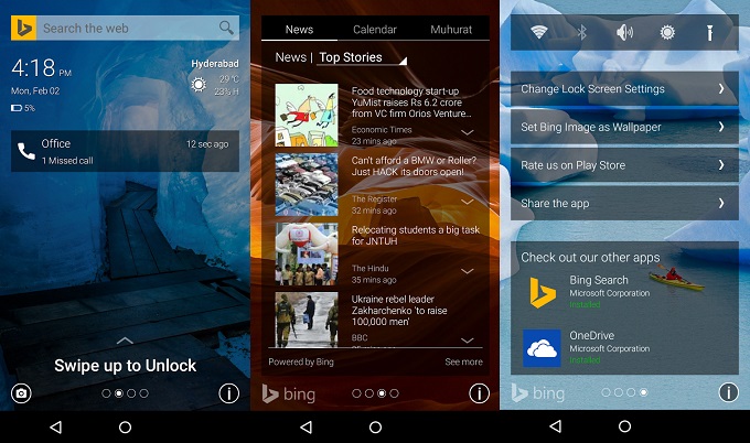 Η Microsoft φέρνει τo Bing στην οθόνη κλειδώματος των κινητών Android με το Picturesque