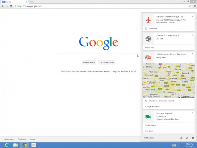 Google Chrome: Προστίθεται δυνατότητα λήψης ειδοποιήσεων από το Google Now